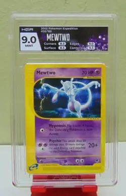 2002 Pokemon Expedition #56/165 MEWTWO Rare Non-Holo HGA Graded MINT 9 - Image 1