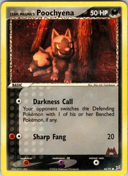 Team Magma's Poochyena - 66/95 Team Magma vs Team Aqua Pokemon TCG LP Normal - Image 1