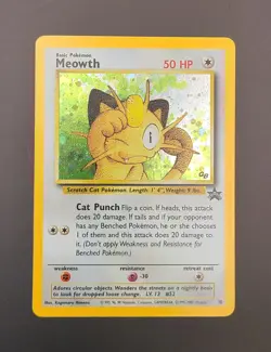 Meowth Holo Heavy SWIRL Black Star Promo #10 Pokemon Gameboy GB NM/ Mint 💎💎 - Image 4