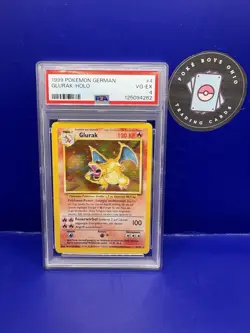 PSA 4 Pokemon German Base Set Glurak (Charizard) Holo - Image 1