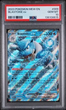 2023 Pokemon Mew EN-151 Blastoise EX #009 PSA 10 - Image 1