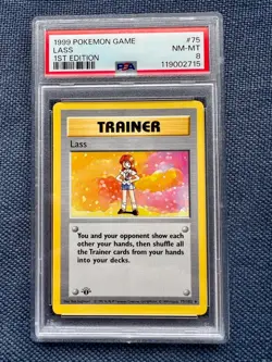 1999 Pokemon Game Trainer Lass 1st edition #75 PSA 8 NM-MT Very Rare! - Image 1