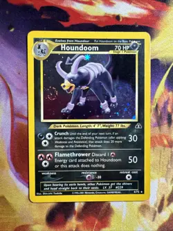 Houndoom 4/75 Holo Rare Swirl Neo Discovery Vintage WOTC 2001 Pokemon TCG HP - Image 1