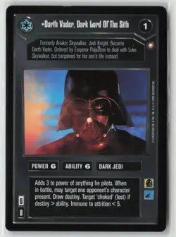 Star Wars CCG Darth Vader Dark Lord Of The Sith 1998 Decipher Card SWCCG Power6 - Image 1