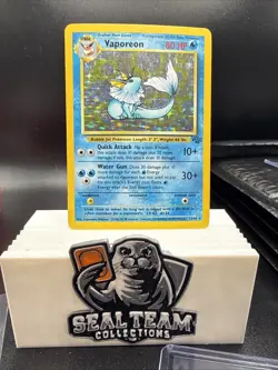 Pokemon Vaporeon Jungle Trading Card Holo Rare 12/64 Vintage TCG Collectable - Image 1