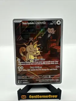 Team Rockets Meowth 203/182 SV10 Destined Rivals Illustrated Card Mint Condition - Image 1