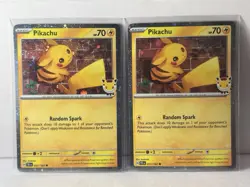 (2) Pokemon Day 2026 Pikachu Promo Cards - 051/162 - Extra Swirl + More! - Image 1