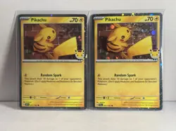 (2) Pokemon Day 2026 Pikachu Promo Cards - 051/162 - Extra Swirl + More! - Image 2