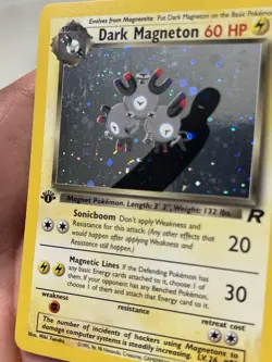 Pokemon Dark Magneton TCG 11/82 1st Edition Holo Rare SWIRL - Image 3