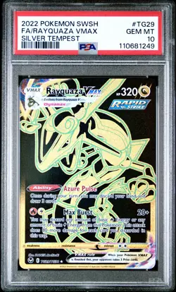2022 POKEMON SWORD & SHIELD SILVER TEMPEST #TG29 FULL ART/RAYQUAZA VMAX PSA 10 - Image 1