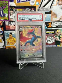 POKEMON 2025 JOURNEY TOGETHER SALAMENCE EX SPECIAL ILLUSTRATION RARE 187 PSA 9 - Image 1