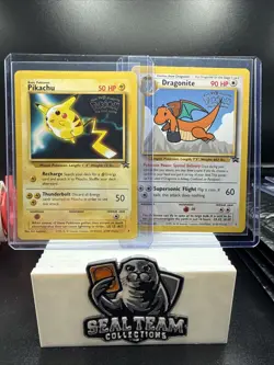 Dragonite + Pikachu Movie Promo 05/53 + 04/53 WOTC Promos 1999 Pokemon TCG - Image 1