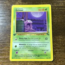 Pokemon TCG Grimer Fossil 48/62 Regular 1st Edition - Image 1