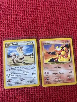 Magmar 40/111 Furrett 35/111 Lot - Unlimited NM/MP Pokemon Neo Genesis - Image 1