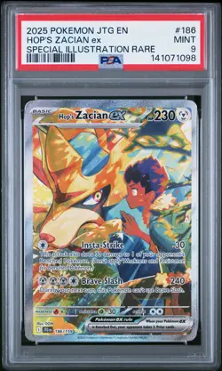2025 POKEMON JTG EN-JOURNEY TOGETHER #186 HOP'S ZACIAN EX PSA 9 - Image 1
