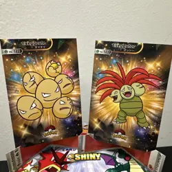 Pokemon Database Shiny Set Exeggcute Exeggutor Shiny Sparkle Holo Set Of 2 - Image 1