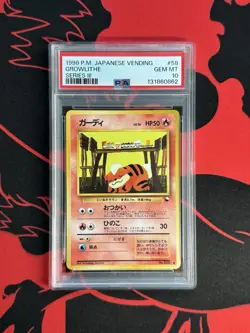 PSA 10 GEM MINT Pokemon Growlithe Vending Series 3 Japanese #58 1998 - Image 1