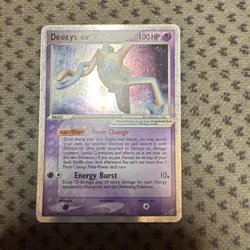 2005 Pokemon EX Deoxys - Deoxys EX Holo Rare 97/107 Swirl Damaged With Scratches - Image 1