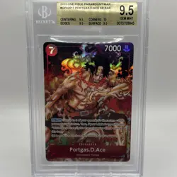 One Piece CCG Portgas.D.Ace OP02-013 SR Alt Art Paramount War English BGS 9.5 - Image 1