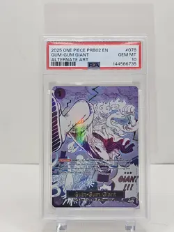 One Piece English Gum Gum Giant Alternate Art Graded Psa 10 - Image 1