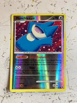 MUNCHLAX LV. 13 RISING RIVALS REVERSE HOLO POKEMON CARD LP - Image 1