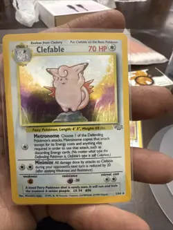 Pokemon TCG Clefable Holo Rare Card 1/64 Jungle Set 1999 - Image 1