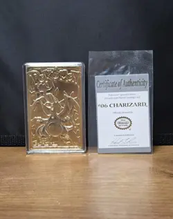Vintage 1999 Burger King Pokemon Charizard 23K Gold-Plated Card With COA - Image 1