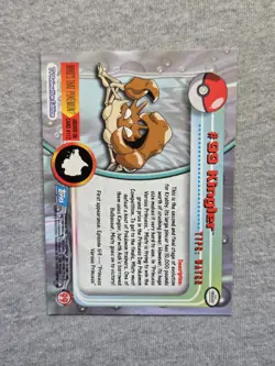 Kingler #99 Pokemon Card 2000 Topps TV Animation - Blue Label - Image 2