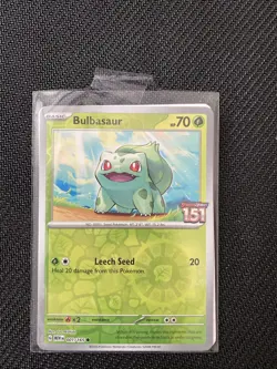 Pokemon Bulbasaur 001/165 Best Buy Promo Card Pokemon SV 151 With Barcode Card - Image 1