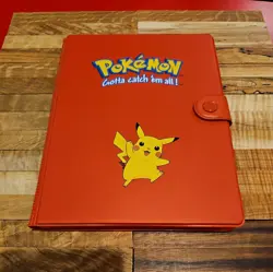 Vintage 1999 Pokemon "Gotta Catch 'Em All!" Red Pikachu Binder. BK cards, Topps - Image 1
