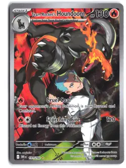 Team Rocket's Houndoom 191/182 Illustration Rare Destined Rivals Pokemon - Image 1