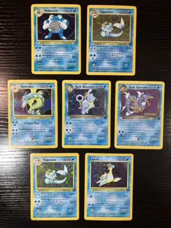 Pokemon Holo Lot - Dark Blastoise (Swirl), Gyarados, Dark Gyarados, Poliwrath - Image 1