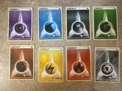 Pokemon Set Of 8 Energy 2010 Play! Pokemon Promo Cross Hatch Holo NM - Image 1