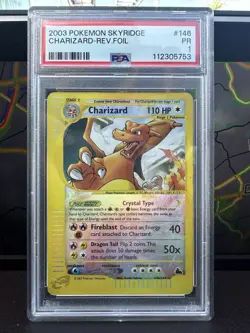 CLEAN PSA 1 Crystal Charizard 146/144 Skyridge Reverse Holo Pokemon Card LOW POP - Image 1