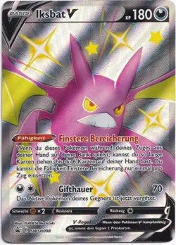 Pokemon Iksbat V Shiny Full Art Black Star Promo SWSH098 NM Deutsch - Image 1