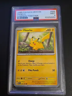 2023 Pokemon Together Promo Pikachu 025 PSA 9 MINT - Image 1
