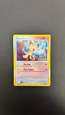 2008 Pokemon TCG Meowth Lv.13 106/146 Reverse Holo BK Promo Platinum Stamped LP - Image 1