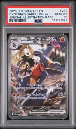 2025 POKEMON DRI EN-DESTINED RIVALS #232 CYNTHIA'S GARCHOMP EX PSA 10 - Image 1