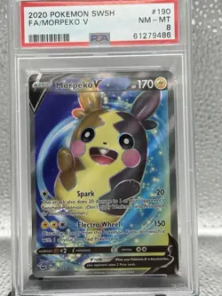 Pokemon Morpeko V 190/202 PSA 8 2020 Sword & Shield 190 Full Art - Image 1