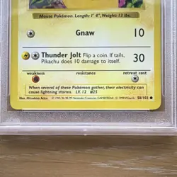 Pokemon Pikachu Red Cheeks Shadowless PSA 10 Base Set 58/102 Regular - Image 3