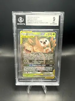 Pokemon SM Unified Minds Rowlet Alolan Exeggutor Tag Team Holo 1/236 BGS 9 - Image 1