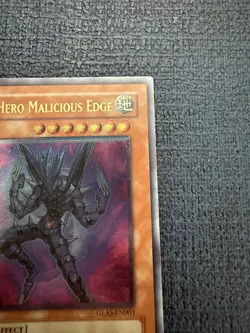 Yugioh Evil Hero Malicious Edge GLAS-EN003 Ultra Rare 1st Edition LP - Image 3