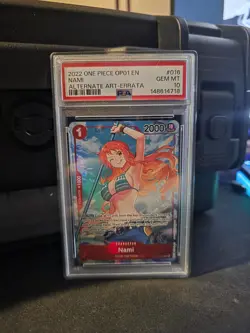 One Piece Romance Dawn Nami OP01 Alternate Art Errata 016 PSA 10 GEM MINT - Image 1