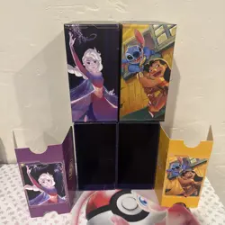 Disney Lorcana Elsa Gift Box & Lilo Gift Box-Deck Storage/Dividers Lot + Gift - Image 1