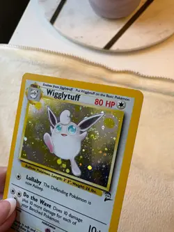 Pokemon Card Wigglytuff Base Set 2 19/130 Holo Pokemon Vintage WOTC NM SWIRL - Image 2