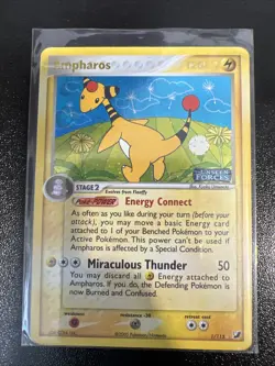 Pokemon TCG Ampharos Card 1/115 Rare Reverse Holo EX Unseen Forces - Image 1