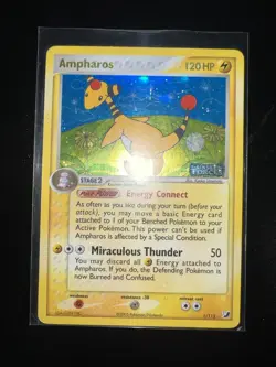Pokemon TCG Ampharos Card 1/115 Rare Reverse Holo EX Unseen Forces - Image 2
