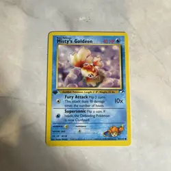 Misty's Goldeen 85/132 1st Edition Gym Heroes Pokemon Card - Image 1
