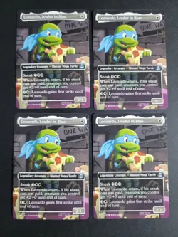Leonardo, Leader in Blue (X4 Borderless) Uncommon MTG Ninja Turtles - Image 1
