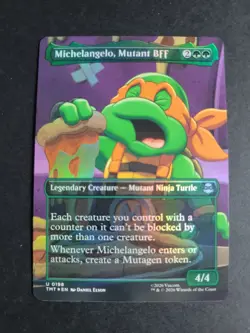 Michelangelo, Mutant BFF (Borderless Foil) Uncommon MTG Ninja Turtles - Image 1